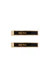 Miu Miu Enamel Metal Hair Clip In Black
