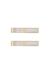 Miu Miu Enamel Metal Hair Clip In White