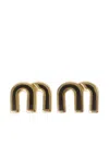 Miu Miu Enameled Earrings In Gold