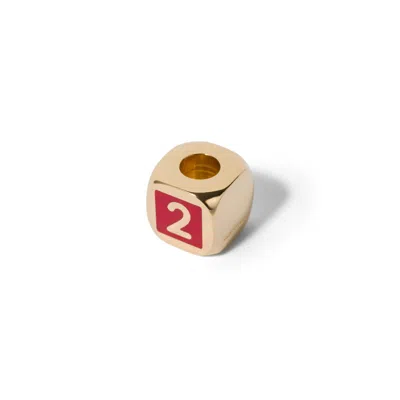 Miu Miu Enameled Metal Dice Charm In Gold
