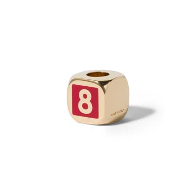 Miu Miu Enameled Metal Dice Charm In Gold