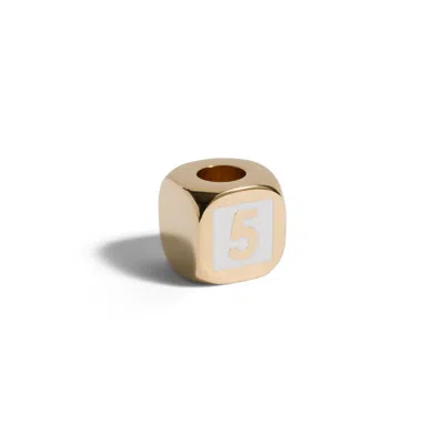 Miu Miu Enameled Metal Dice Charm In Gold