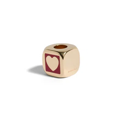 Miu Miu Enameled Metal Dice Charm With Heart In Multi
