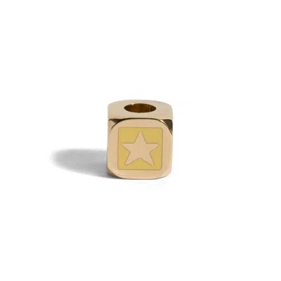 Miu Miu Enameled Metal Dice Charm With Star In Gold