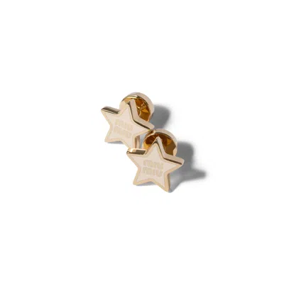 Miu Miu Enameled Metal Earrings In Metallic