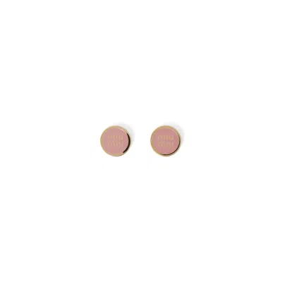 Miu Miu Enameled Metal Earrings In Pink