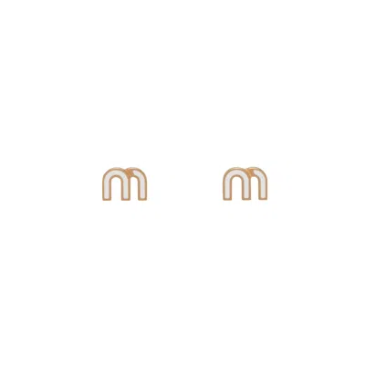 Miu Miu Enameled Metal Earrings In Pink
