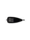 Miu Miu Enameled Metal Hair Clip In Black