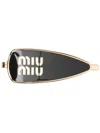 Miu Miu Enameled Metal Hair Clip In Black