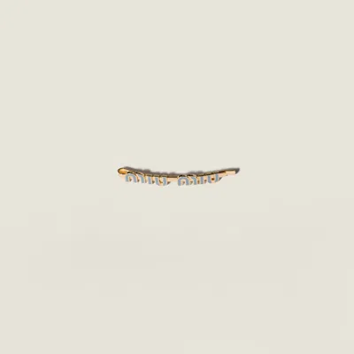 Miu Miu Enameled Metal Hair Clip In Gold