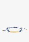 Miu Miu Adjustable Cord Bracelet Gold Tone Accents In Multi