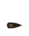 Miu Miu Engraved-logo Enamel Hair Clip In Black