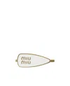 Miu Miu Engraved-logo Enamel Hair Clip In White