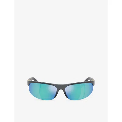 Miu Miu Ens Mu A02sf Oval-frame Injected Sunglasses Grey