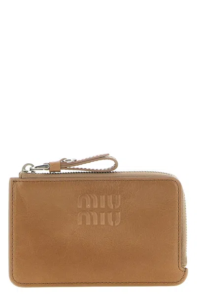 Miu Miu Envelope Cardholder In Beige