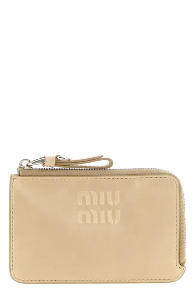 Miu Miu Envelope Cardholder In Beige