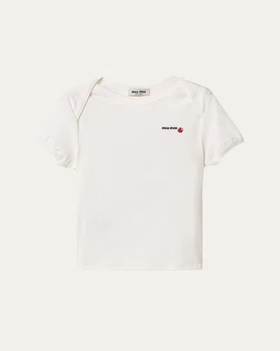 Miu Miu Envelope Short-sleeve T-shirt In Bianco