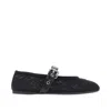 Miu Miu Esh Ballet Flats With Buckled Strap In Black