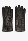 Miu Miu Leather Gloves In Black