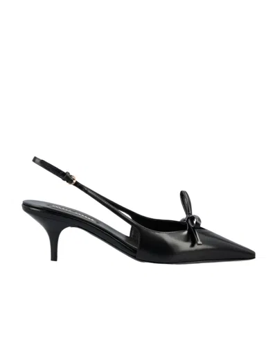 Miu Miu Patent Leather Slingbacks With Buckles Shoes In Black