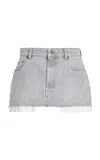 Miu Miu Denim Shorts In Grey