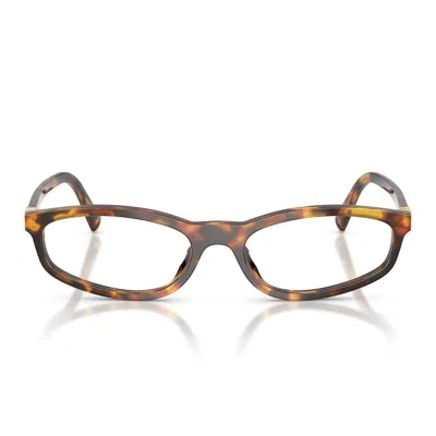 Miu Miu Eyeglasses Mu01 Zv 14 L1 O1 Honey Brown/transparent Women In Multi