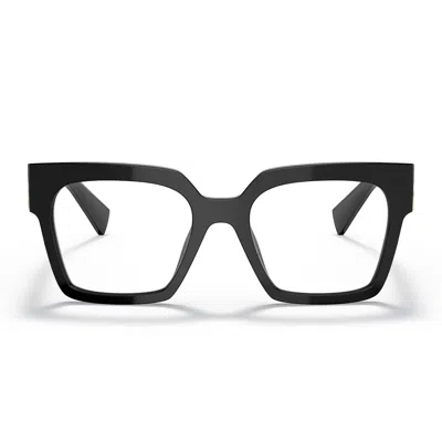 Miu Miu Eyeglasses Mu04 Uv 1 Ab1 O1 Black/transparent Woman
