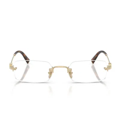 Miu Miu Eyeglasses Mu50 Yv Zvn1 O1 Pale Gold/transparent Women