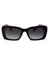 Miu Miu Womens Black Ps 54ys Rectangle-frame Acetate Sunglasses In 1ab5d1 Black