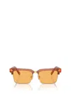 Miu Miu Translucent Clubmaster-frame Sunglasses In Caramel Trasparent