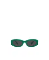 Miu Miu Womens Green Mu 11ws Oval-frame Acetate Sunglasses In Black
