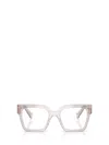Miu Miu Square-frame Logo-detail Glasses In Brown