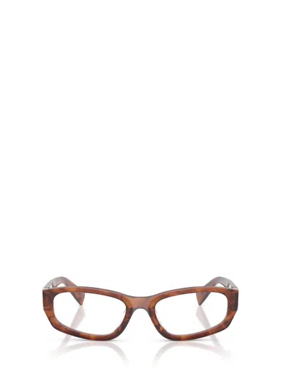 Miu Miu Eyewear Geometric Frame Glasses In Brown