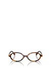 Miu Miu Mu 01xv Oval Acetate And Plastic Optical Glasses In Brown