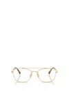 Miu Miu Double-bridge Rectangle Glasses In Gold