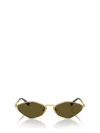 Miu Miu Womens Gold Mu 56zs Irregular-frame Metal Sunglasses