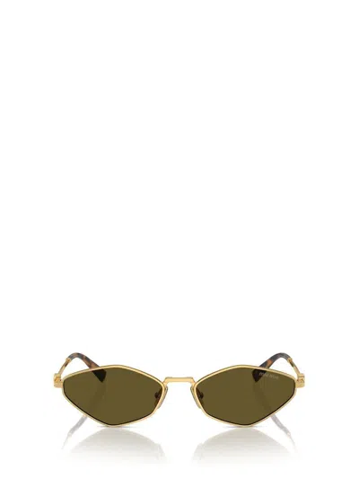 Miu Miu Womens Gold Mu 56zs Irregular-frame Metal Sunglasses