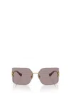 Miu Miu Runway Rimless Square Metal Sunglasses In Gold