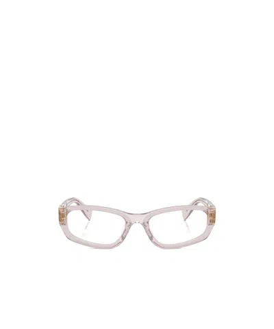 Miu Miu Eyewear Geometric Frame Glasses In Pink