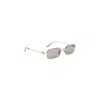 Miu Miu Shiny Gold Metallic Signature Mini Sunglasses In Gray