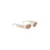 Miu Miu Glimpse Oval Sunglasses In White