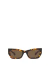 Miu Miu Womens Yellow Mu 09ws Rectangular-frame Acetate Sunglasses In Honey Havana