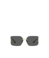 Miu Miu Mu 54ys 80 Rimless Titanium Wrap Sunglasses In Gray