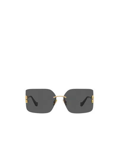 MIU MIU MIU MIU EYEWEAR LOGO-PLAQUE OVERSIZE-FRAMELESS SUNGLASSES