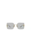 Miu Miu Eyewear Logo-plaque Oversize-frameless Sunglasses In Gray