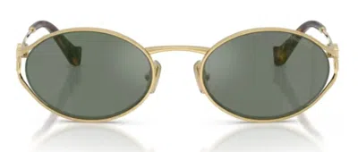 Miu Miu Eyewear Mu52ys Oval Metal Frame Sunglasses In White
