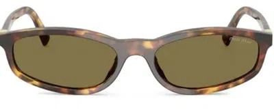 Miu Miu Eyewear Mua06s14l09z Tortoiseshell Acetate Sunglasses In Green