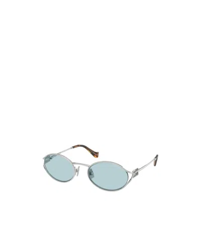 Miu Miu Round Sunglasses In Blue