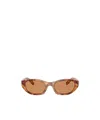 Miu Miu Womens Brown Mu A03s Oval-frame Acetate Sunglasses In Nude