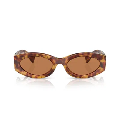 Miu Miu Womens Brown Mu 11ws Oval-shape Acetate Sunglasses In Multi